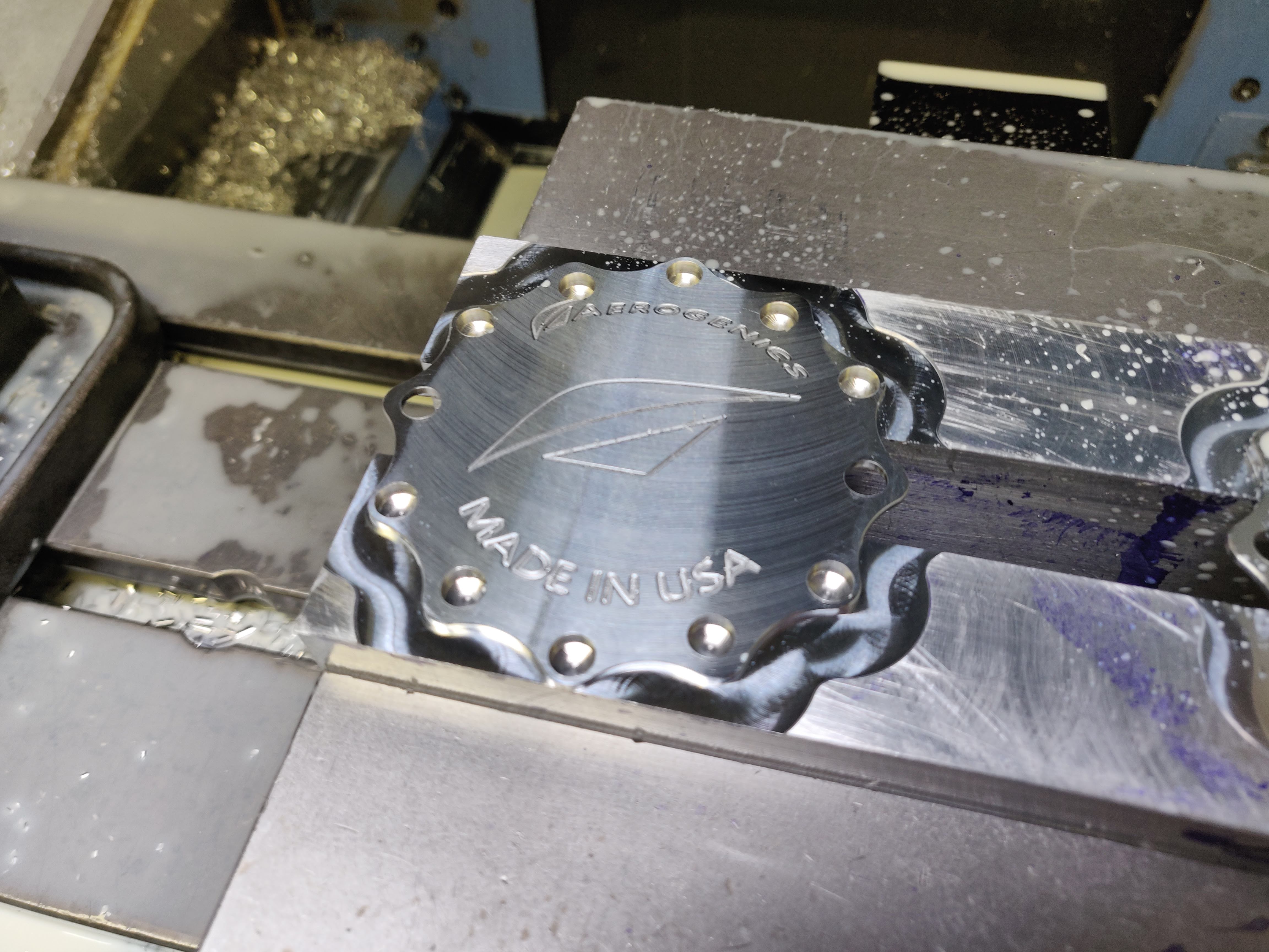 Aerogenics part being machined on our in-house CNC mill